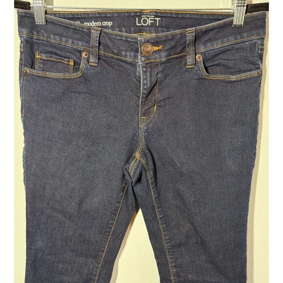 LOFT Modern Crop Jeans Womens 29/8 Dark Wash Carpi High Waist - Picture 3 of 11